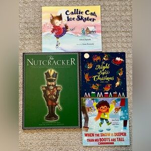Lot of 4 children’s Christmas / Winter themed books Nutcracker, Callie Cat etc.
